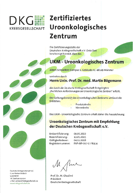 UKM Uroonkologisches Zentrum | Zertifizierung