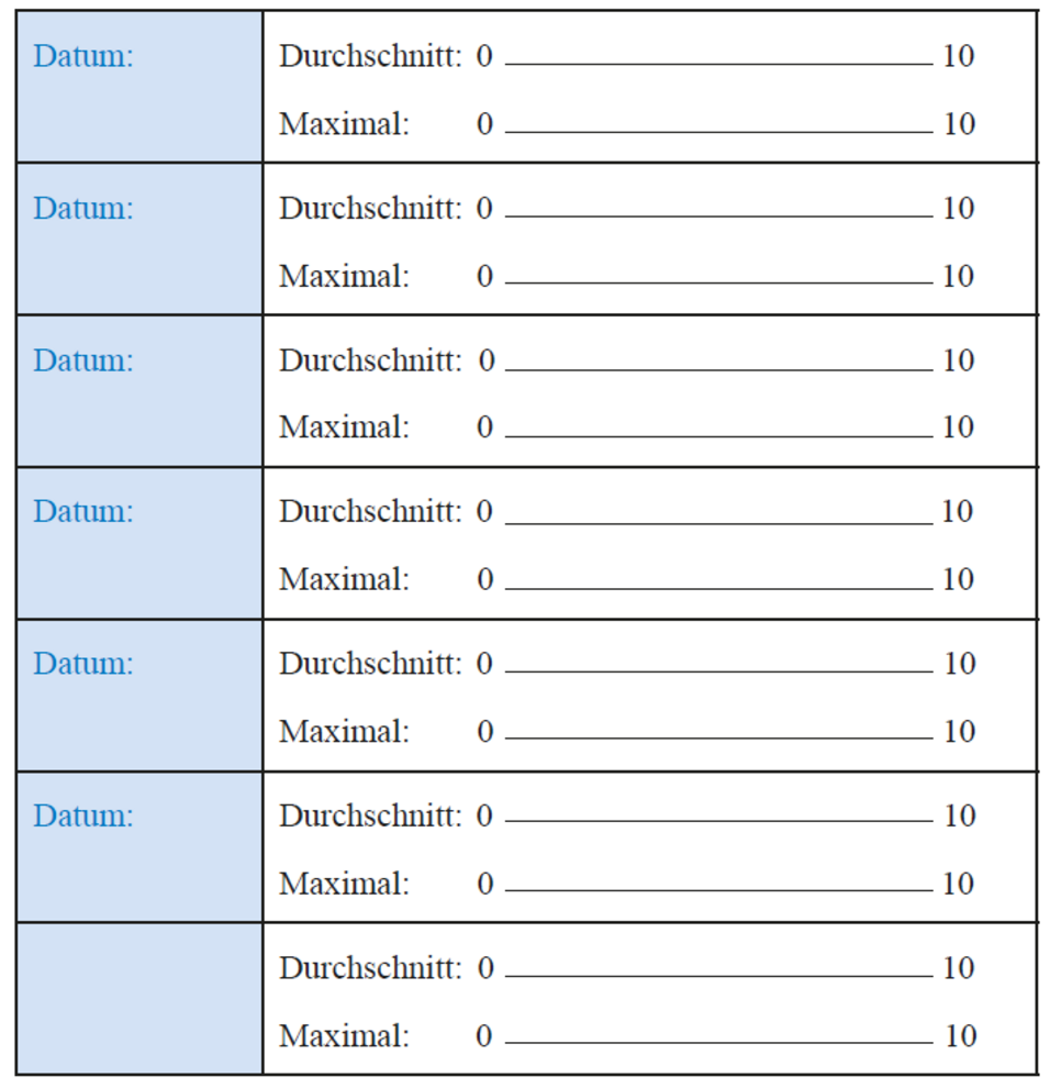 UKM | Kompetenzzentrum Chronischer Pruritus | Pruritustagebuch