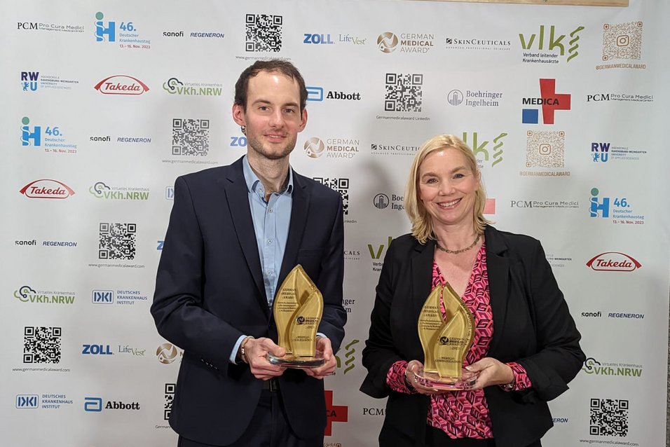 Das Team der UKM Unternehmenskommunikation wurde mit dem German Medical Award 2023 ausgezeichnet.
