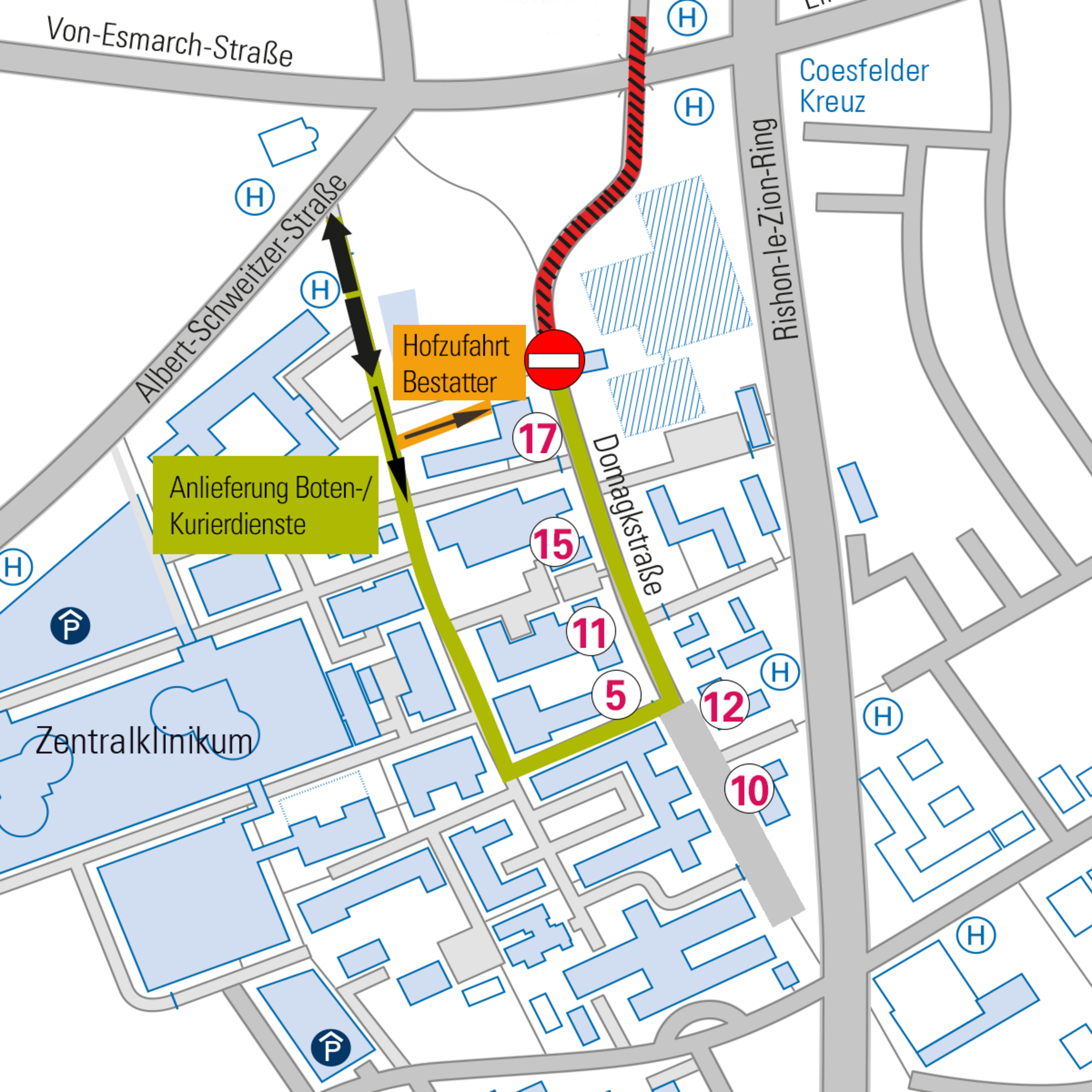 UKM Pathologie | Straßensperrung